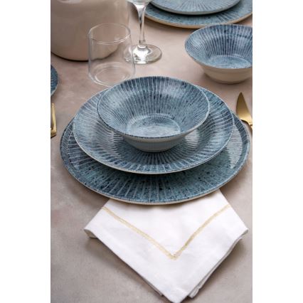Service de table 24 pièces bleu/céramique