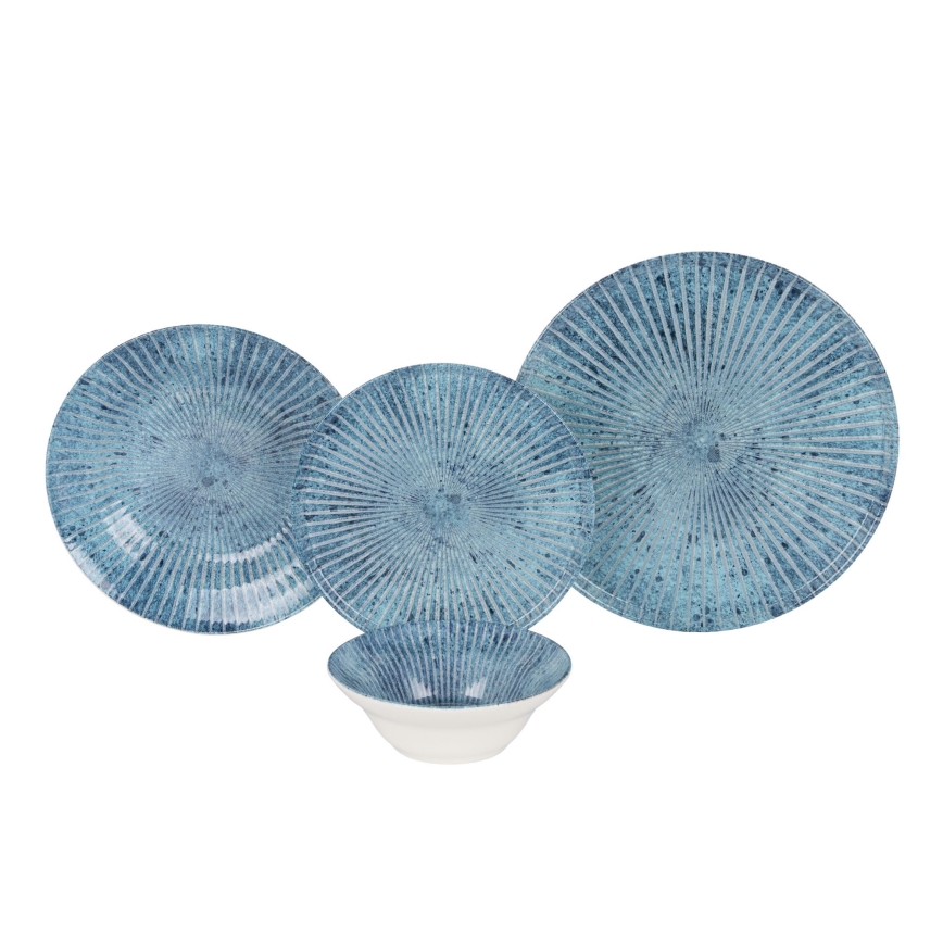 Service de table 24 pièces bleu/céramique