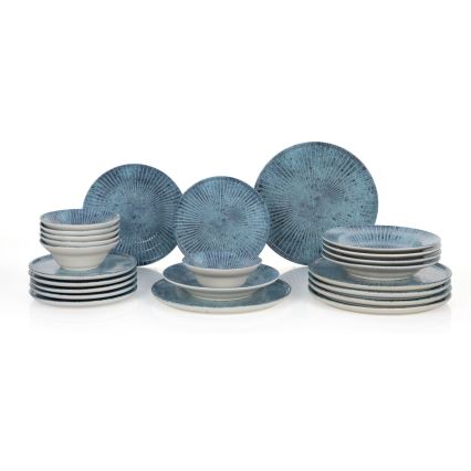 Service de table 24 pièces bleu/céramique