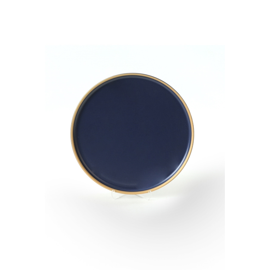Service de table 24 pièces bleu/doré/céramique