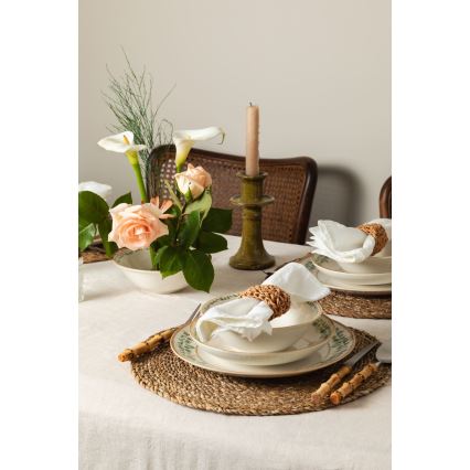 Service de table 24 pièces crème/beige/vert/porcelaine