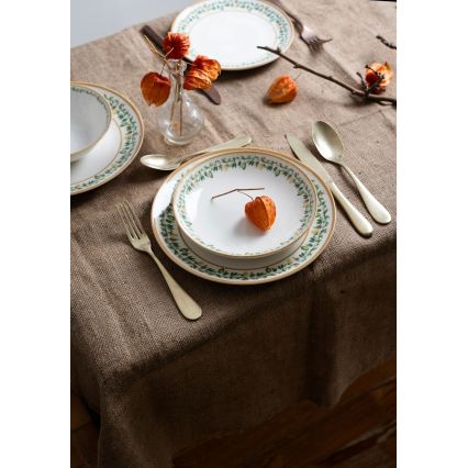 Service de table 24 pièces crème/beige/vert/porcelaine