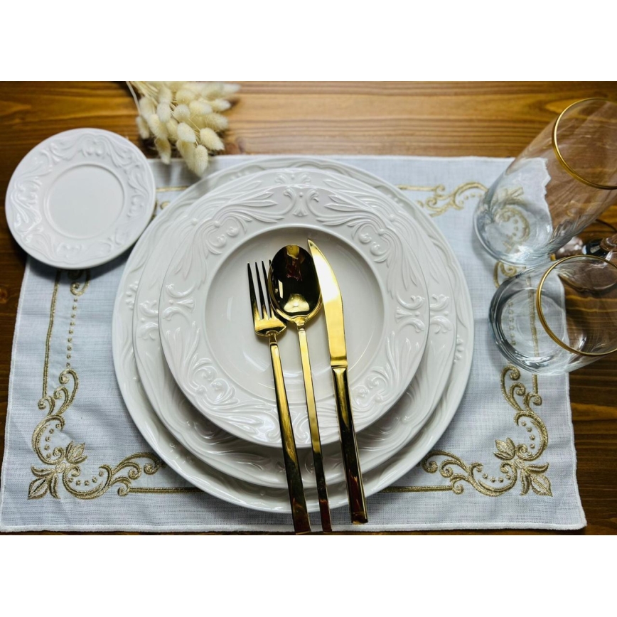 Service de table 24 pièces crème/céramique