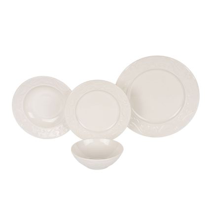 Service de table 24 pièces crème/céramique