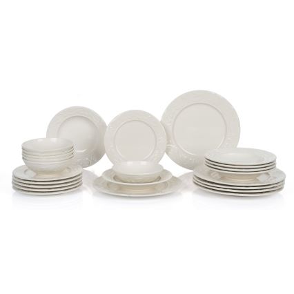 Service de table 24 pièces crème/céramique