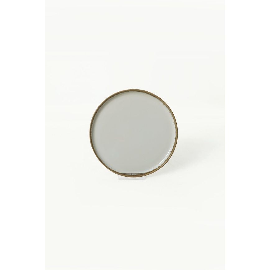 Service de table 24 pièces crème/marron/céramique