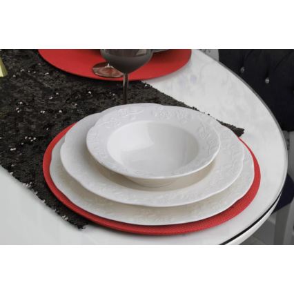 Service de table 24 pièces crème/porcelaine