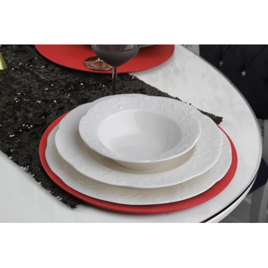 Service de table 24 pièces crème/porcelaine