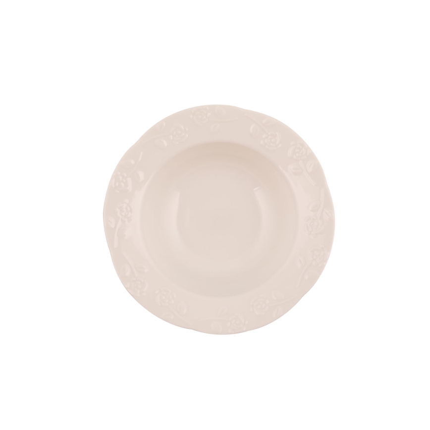 Service de table 24 pièces crème/porcelaine