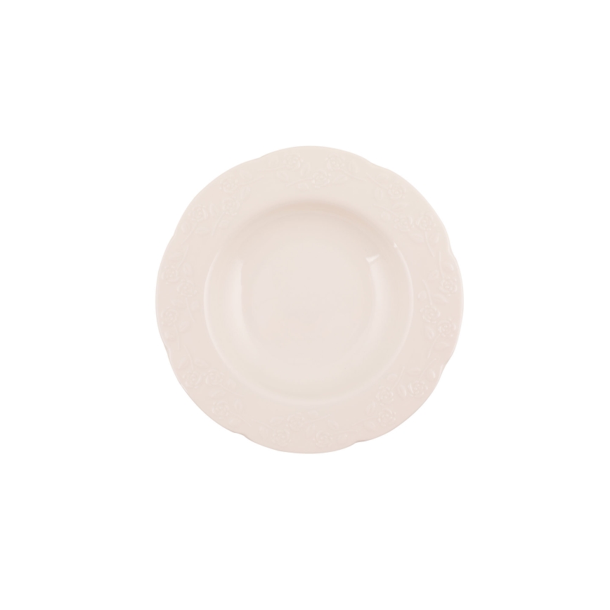 Service de table 24 pièces crème/porcelaine