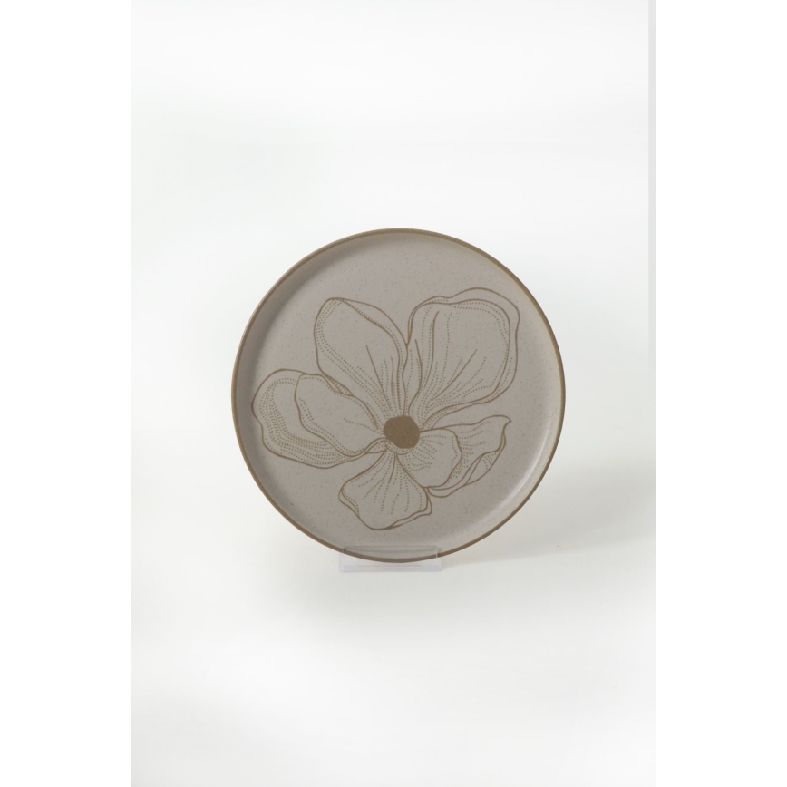 Service de table 24 pièces en céramique, beige