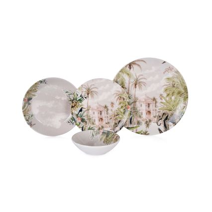 Service de table 24 pièces en céramique, coloris vifs