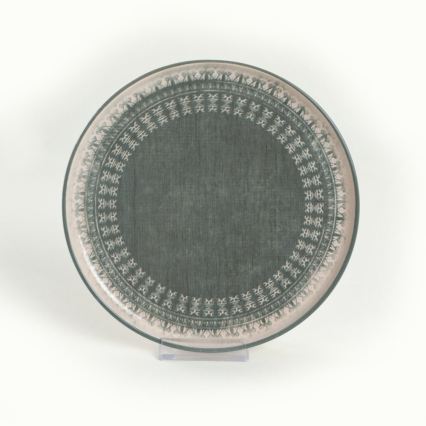 Service de table 24 pièces en grès, beige et vert