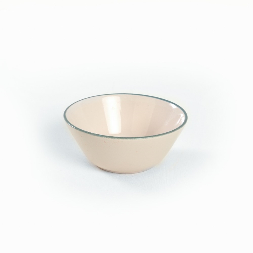 Service de table 24 pièces en grès, beige et vert