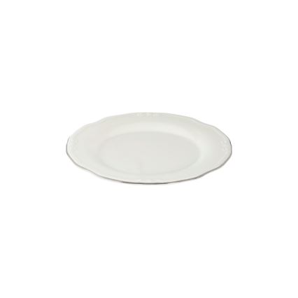 Service de table 24 pièces en porcelaine, blanc/argenté