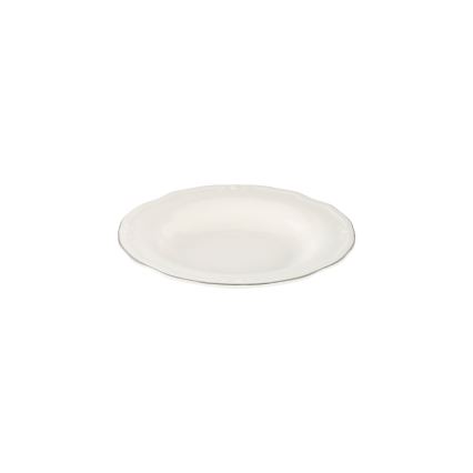 Service de table 24 pièces en porcelaine, blanc/argenté