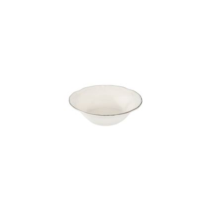 Service de table 24 pièces en porcelaine, blanc/argenté