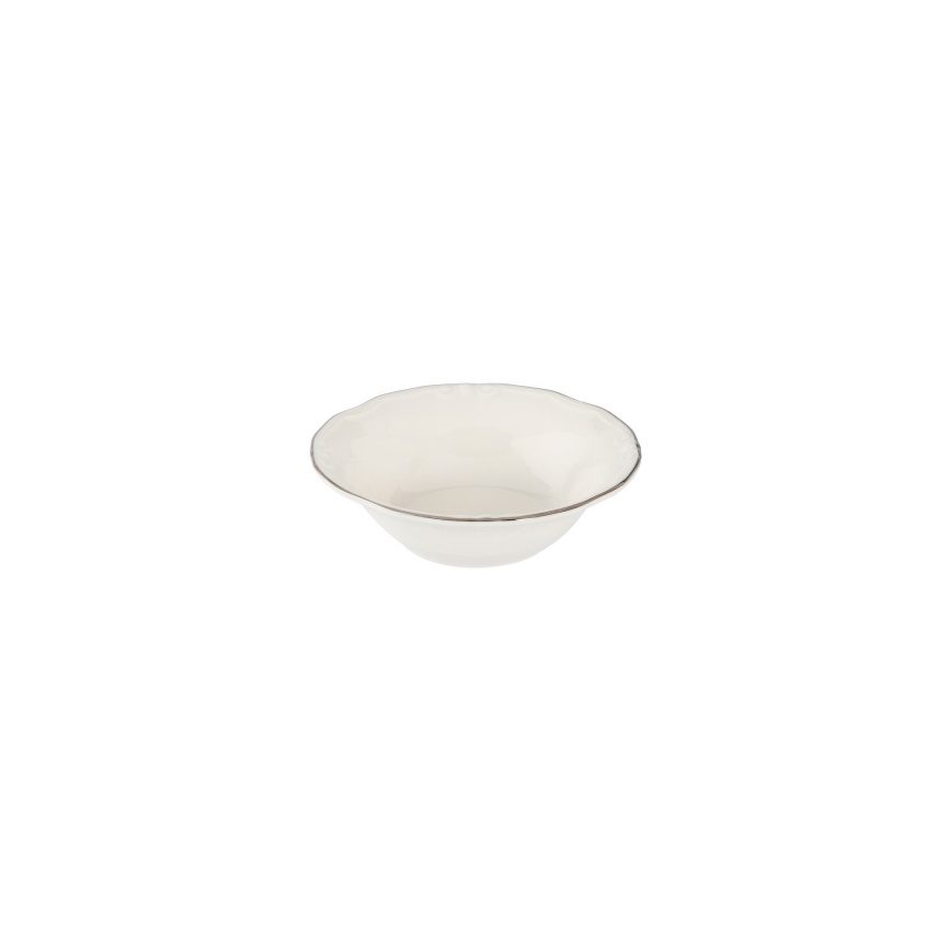 Service de table 24 pièces en porcelaine, blanc/argenté