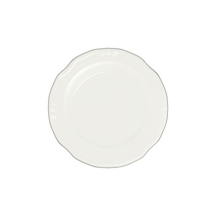 Service de table 24 pièces en porcelaine, blanc/argenté