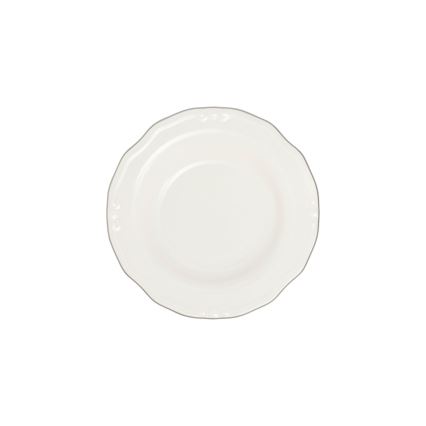Service de table 24 pièces en porcelaine, blanc/argenté