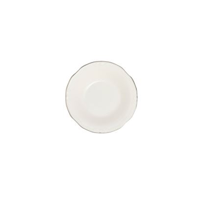 Service de table 24 pièces en porcelaine, blanc/argenté