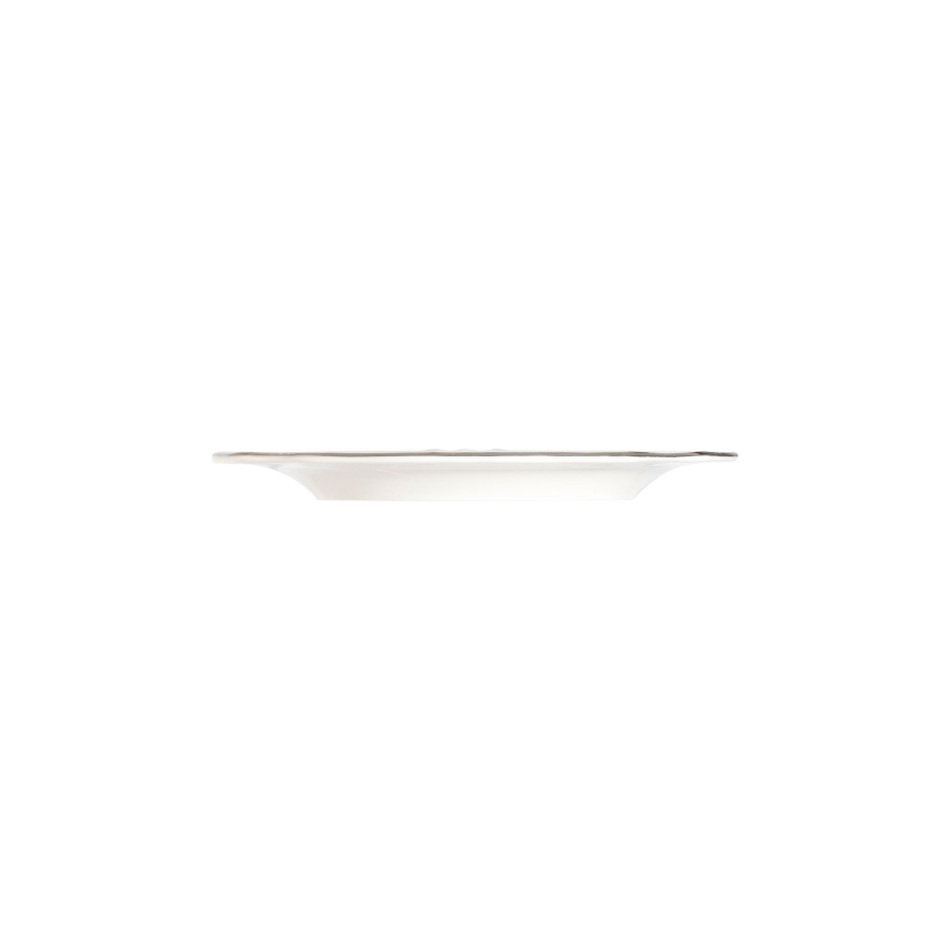 Service de table 24 pièces en porcelaine, blanc/argenté