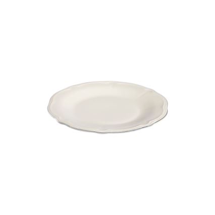 Service de table 24 pièces en porcelaine, blanc/argenté