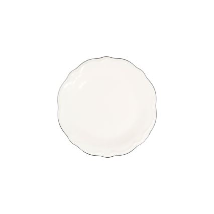 Service de table 24 pièces en porcelaine, blanc/argenté