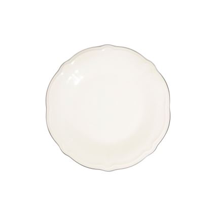 Service de table 24 pièces en porcelaine, blanc/argenté