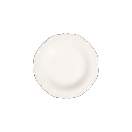 Service de table 24 pièces en porcelaine, blanc/argenté