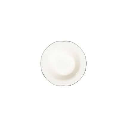 Service de table 24 pièces en porcelaine, blanc/argenté