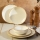 Service de table 24 pièces en porcelaine, blanc/beige