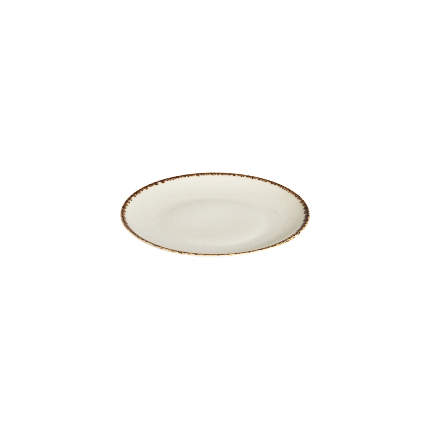Service de table 24 pièces en porcelaine, blanc/beige
