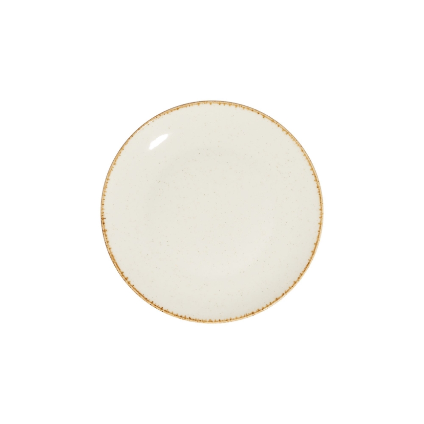 Service de table 24 pièces en porcelaine, blanc/beige