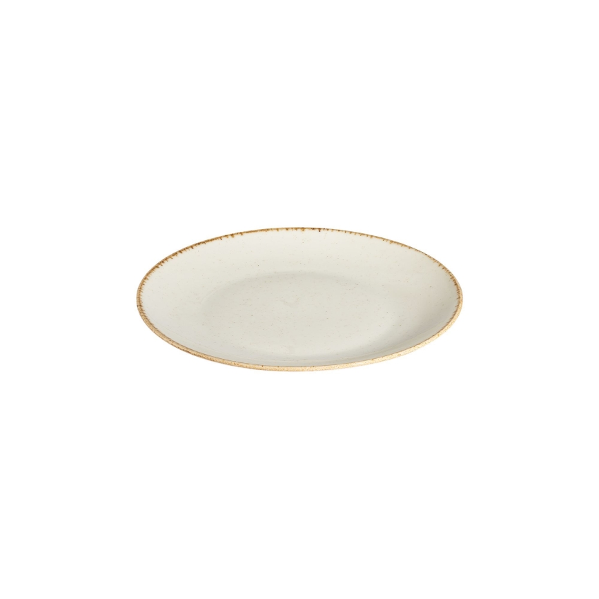 Service de table 24 pièces en porcelaine, blanc/beige