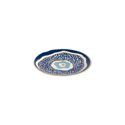 Service de table 24 pièces en porcelaine blanc/bleu/doré