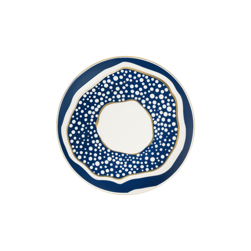 Service de table 24 pièces en porcelaine blanc/bleu/doré