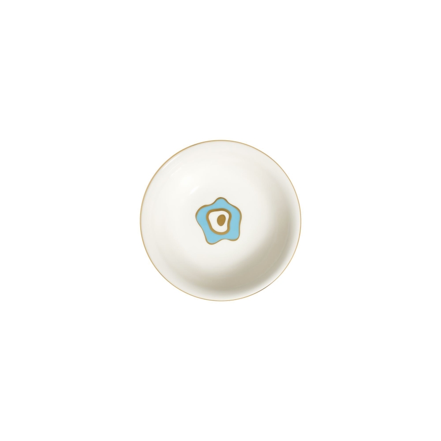 Service de table 24 pièces en porcelaine blanc/bleu/doré