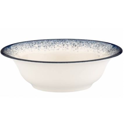 Service de table 24 pièces en porcelaine, blanc/bleu