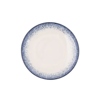 Service de table 24 pièces en porcelaine, blanc/bleu