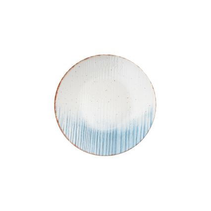 Service de table 24 pièces en porcelaine, blanc/bleu