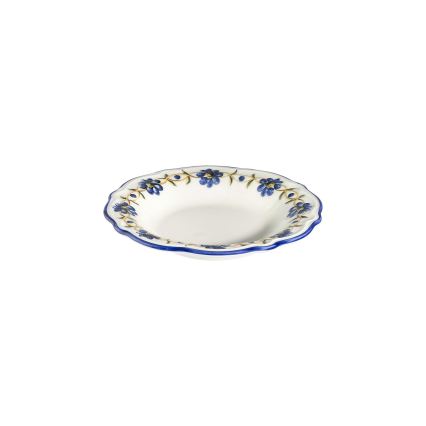 Service de table 24 pièces en porcelaine, blanc/bleu/jaune