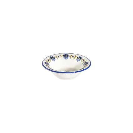 Service de table 24 pièces en porcelaine, blanc/bleu/jaune