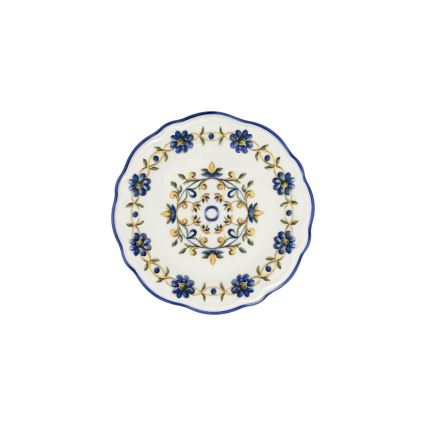 Service de table 24 pièces en porcelaine, blanc/bleu/jaune
