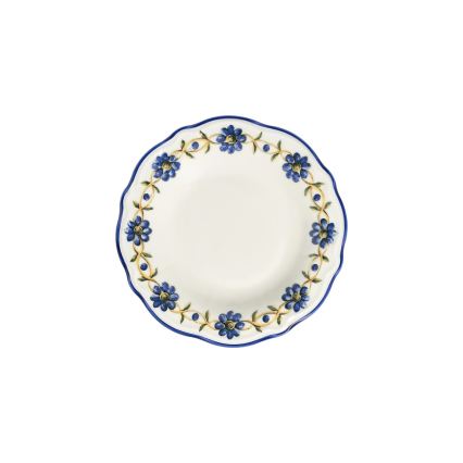 Service de table 24 pièces en porcelaine, blanc/bleu/jaune