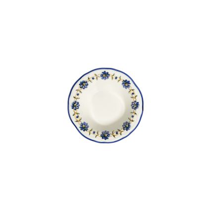 Service de table 24 pièces en porcelaine, blanc/bleu/jaune
