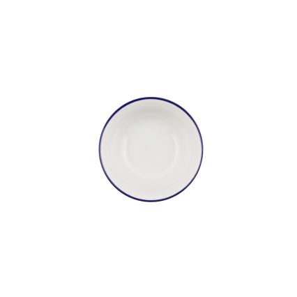 Service de table 24 pièces en porcelaine, blanc et bleu