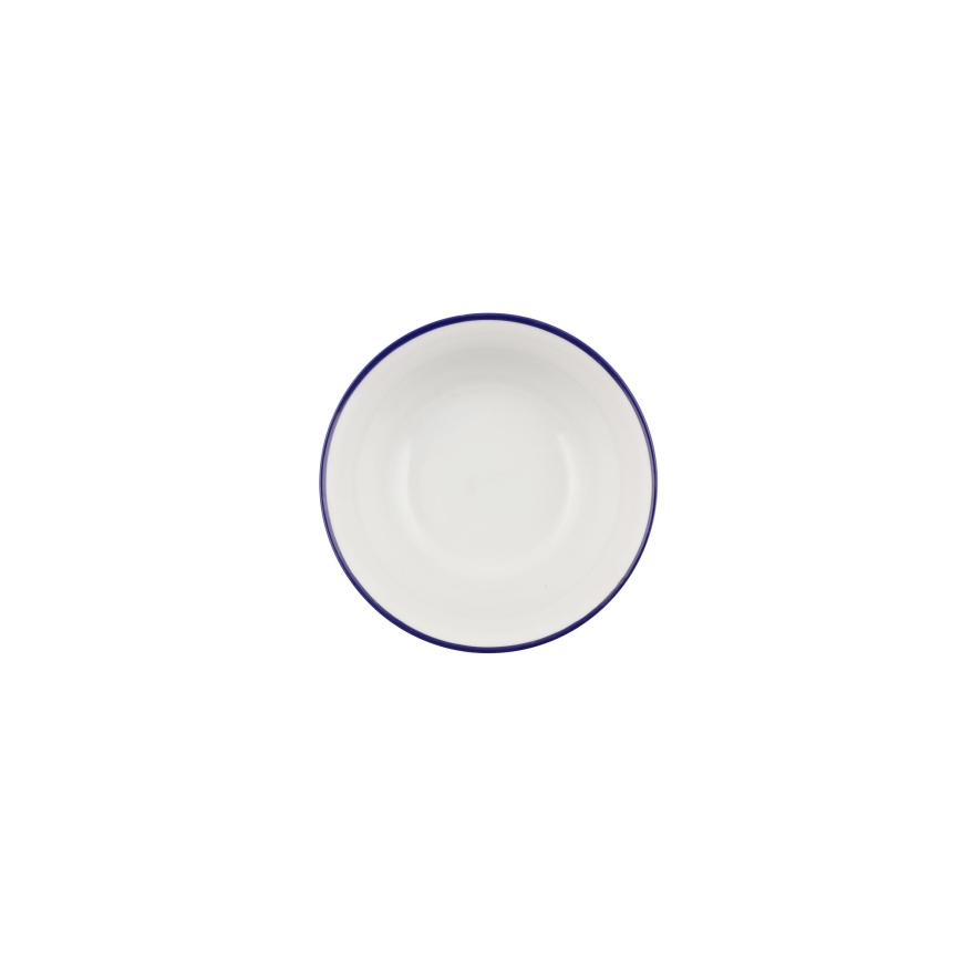Service de table 24 pièces en porcelaine, blanc et bleu