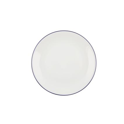 Service de table 24 pièces en porcelaine, blanc et bleu