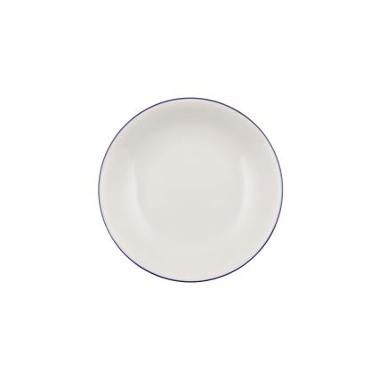 Service de table 24 pièces en porcelaine, blanc et bleu